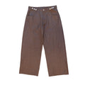 Brown Denim Wide Leg Pant
