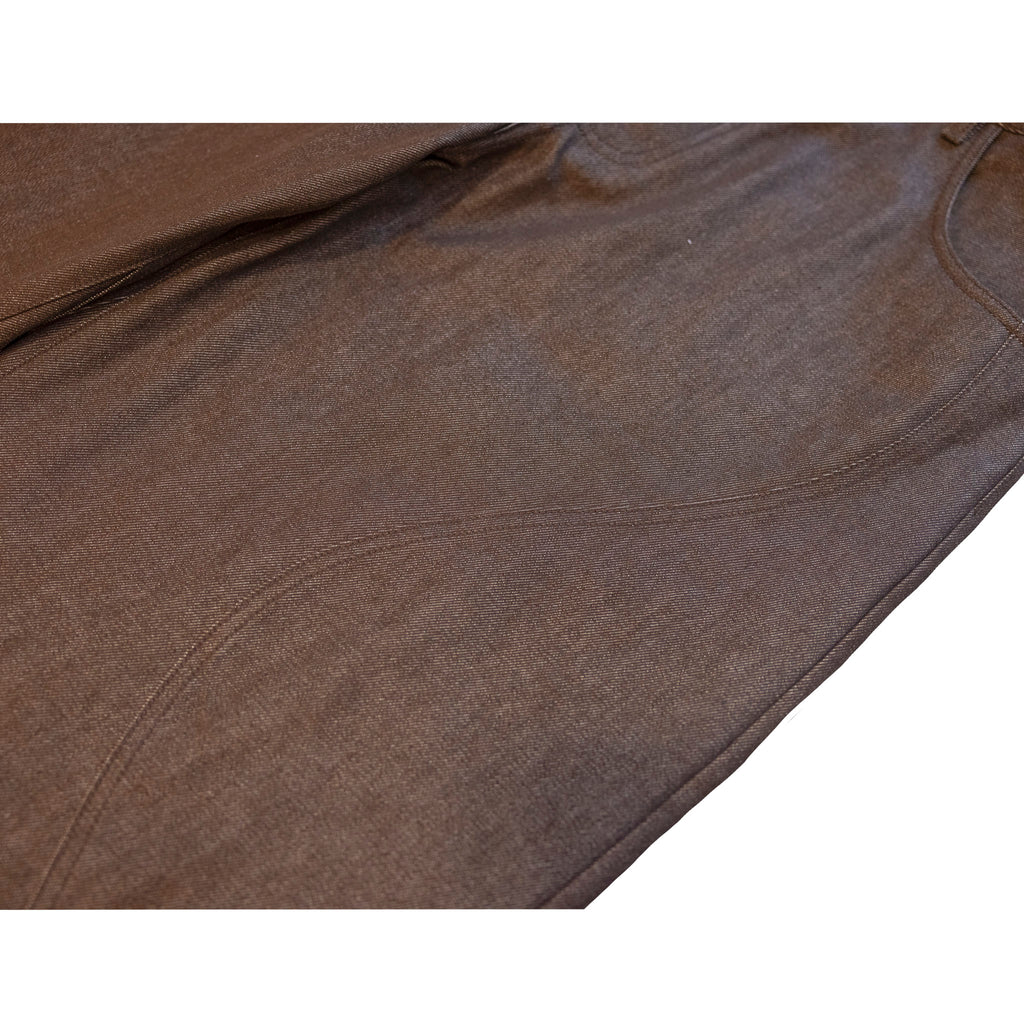 Brown Denim Wide Leg Pant
