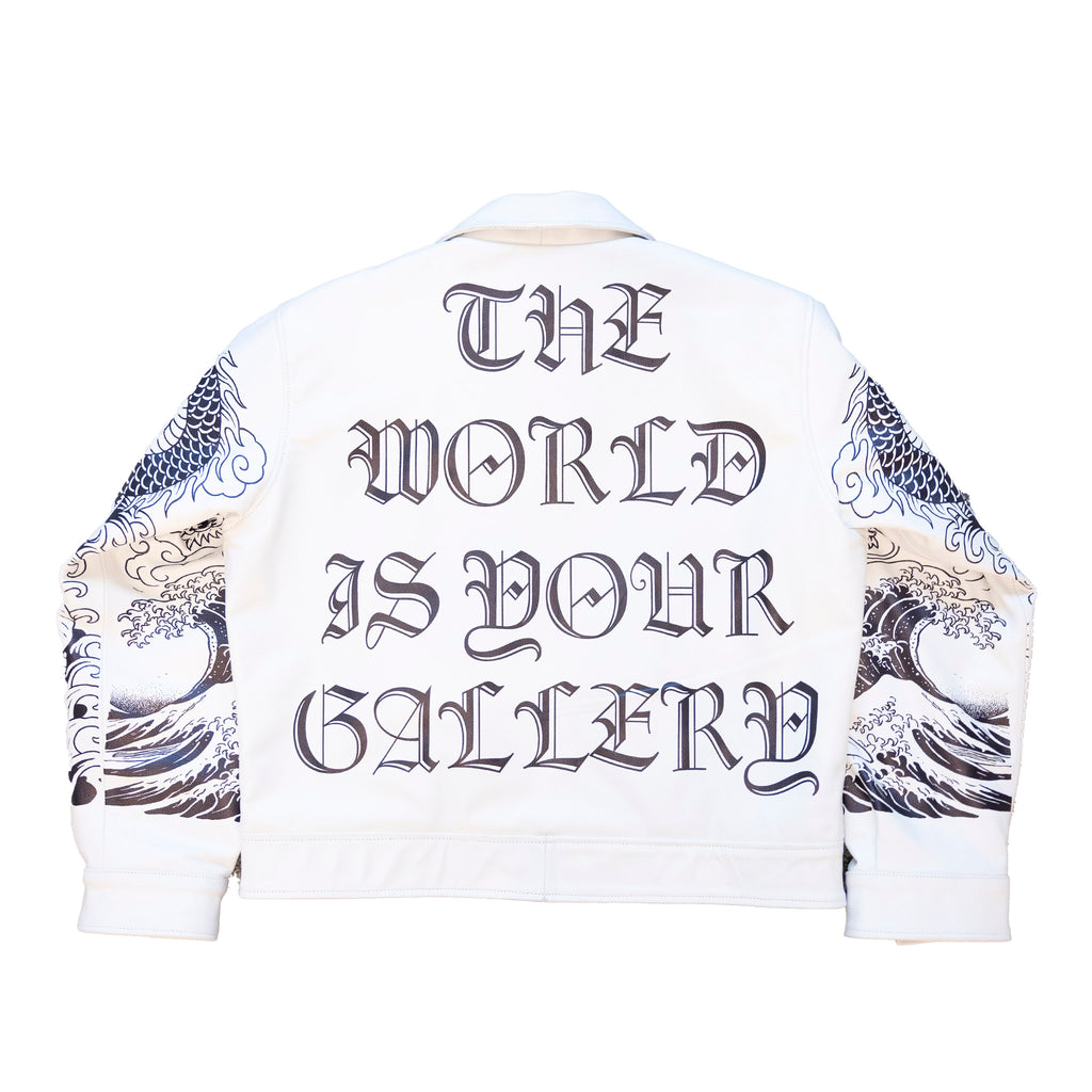 The World is Your Gallery Leather Jacket