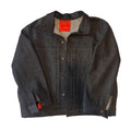 Black Denim Pleated Jacket